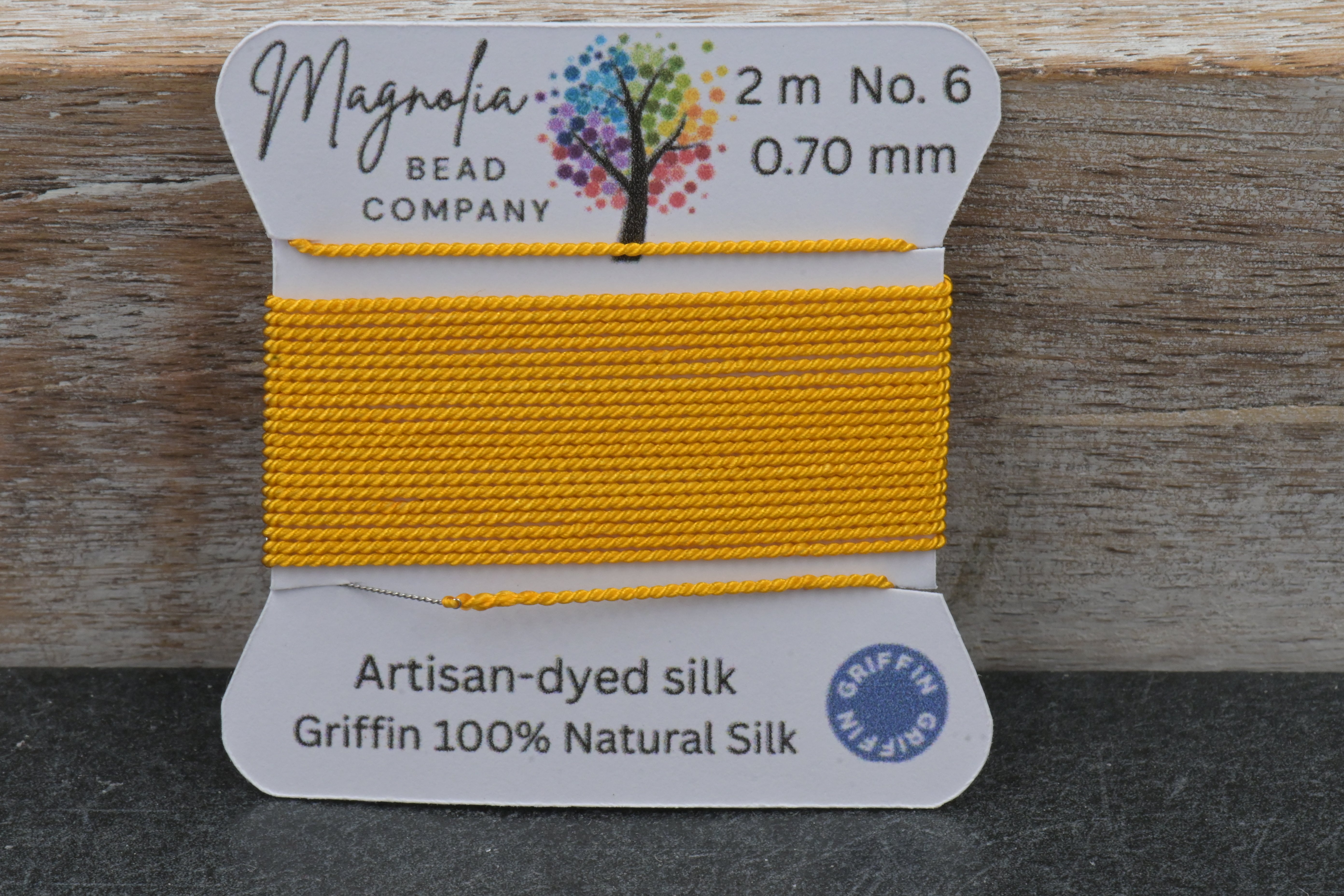 Sunlit Ochre – Griffin Silk Cord – Hand-Dyed Thread for Knotting, Jewelry Making, Pendant Stringing