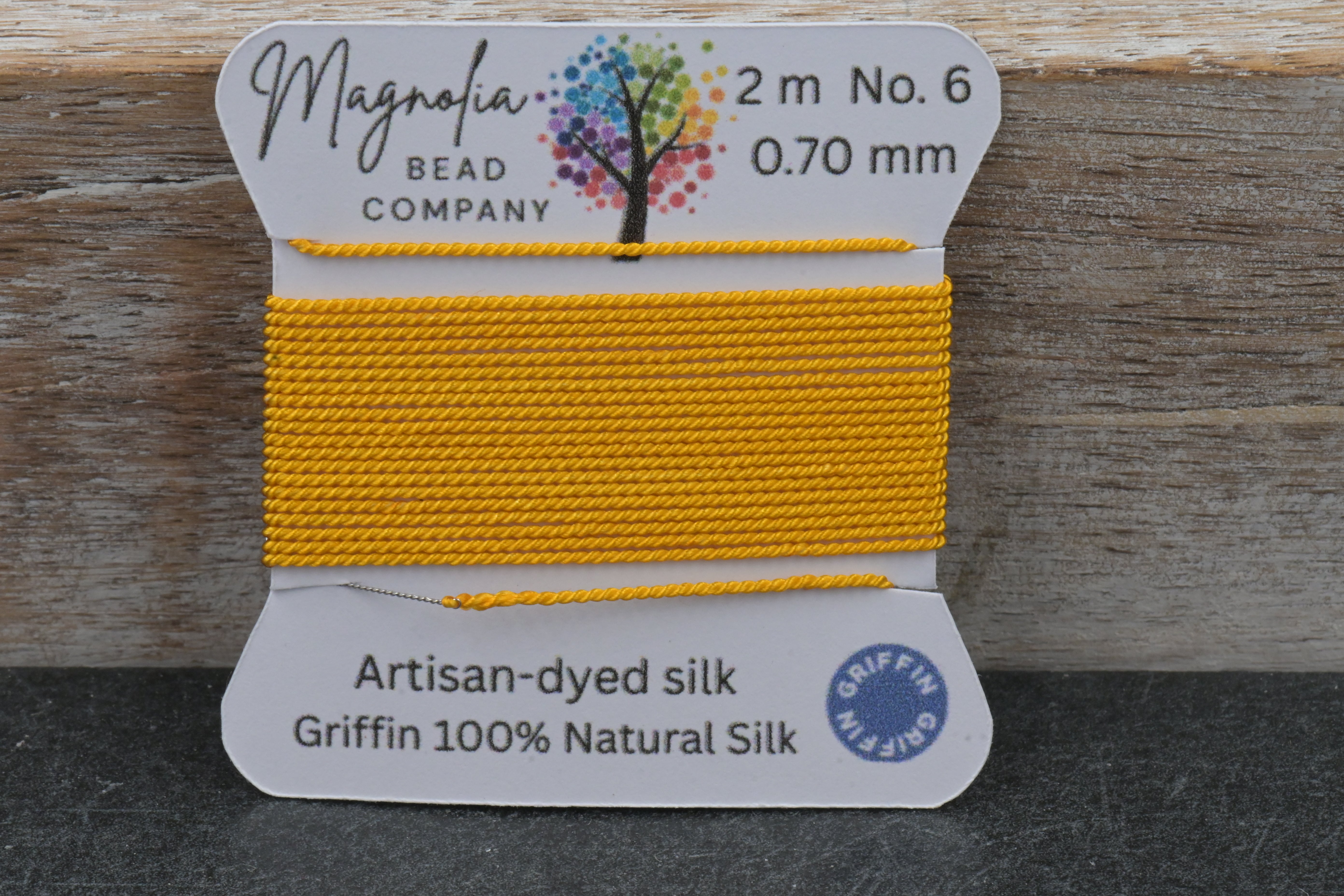 Sunlit Ochre – Griffin Silk Cord – Hand-Dyed Thread for Knotting, Jewelry Making, Pendant Stringing