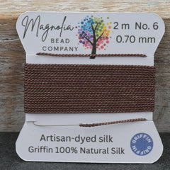 Burnt Cedar – Griffin Silk Cord – Hand-Dyed Thread for Knotting, Jewelry Making, Pendant Stringing