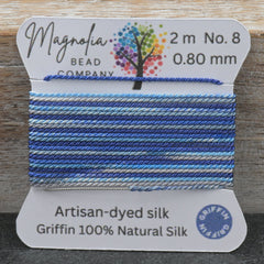 Blue Ash – Griffin Silk Cord – Griffin Silk Cord – Hand-Dyed Thread for Knotting, Jewelry Making