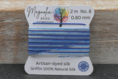 Blue Ash – Griffin Silk Cord – Griffin Silk Cord – Hand-Dyed Thread for Knotting, Jewelry Making