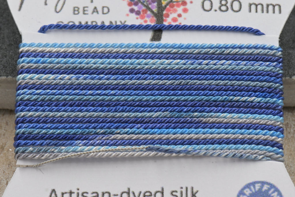 Blue Ash – Griffin Silk Cord – Hand-Dyed Thread for Knotting, Jewelry Making