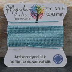 Sea Spray Blue – Griffin Silk Cord – Hand‑Dyed Thread for Knotting, Jewelry Making