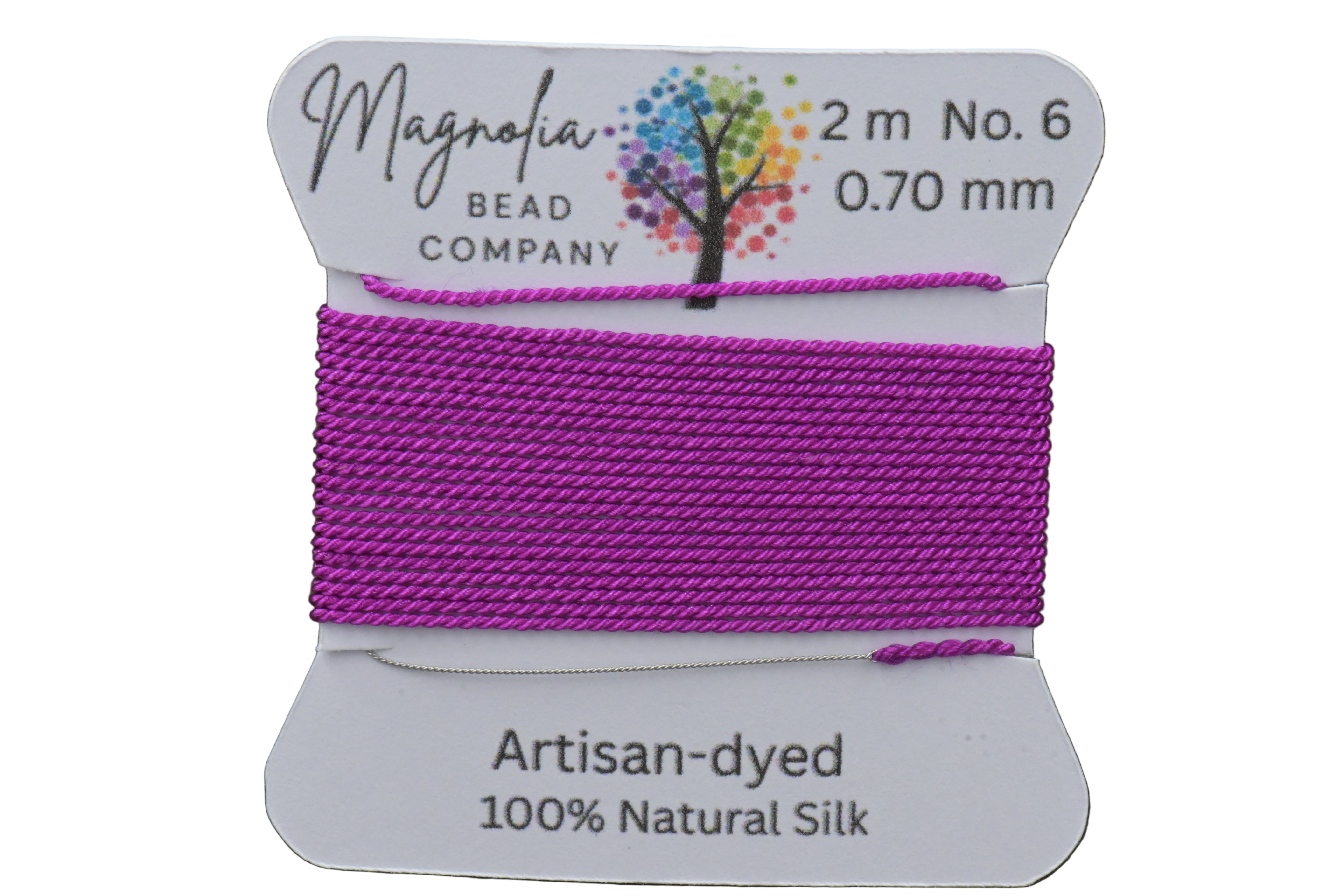 Mulberry Purple– Hand-Dyed Griffin Silk Cord Thread for Knotting, Jewelry Making, Pendant Stringing - Hand-Dyed Silk Cord - Muted Peach Cord