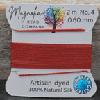 Oxblood Red Hand‑Dyed Griffin Silk Cord – Thread for Knotting, Jewelry Making, Pendant Stringing