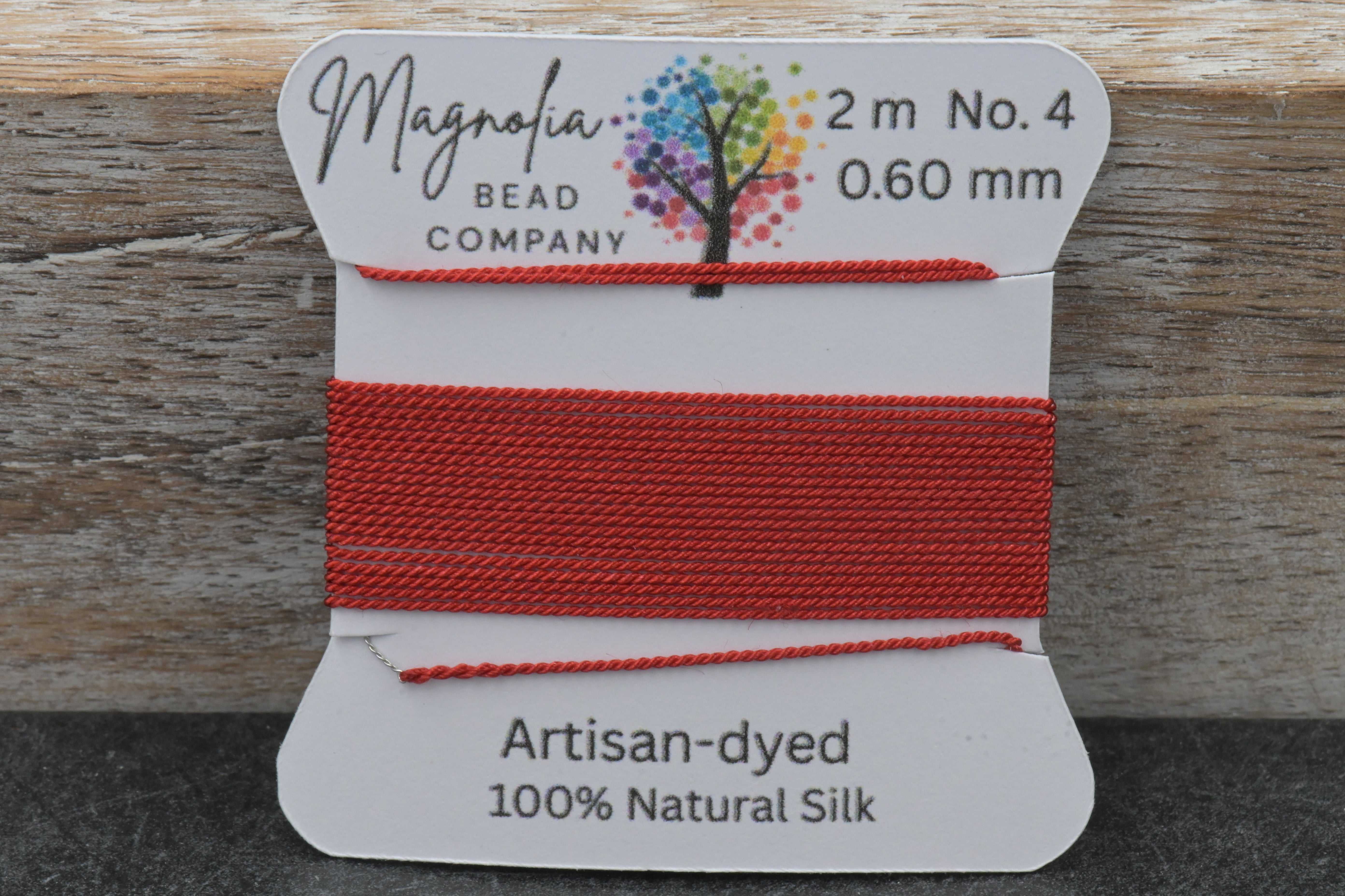 Oxblood Red Hand‑Dyed Griffin Silk Cord – Thread for Knotting, Jewelry Making, Pendant Stringing