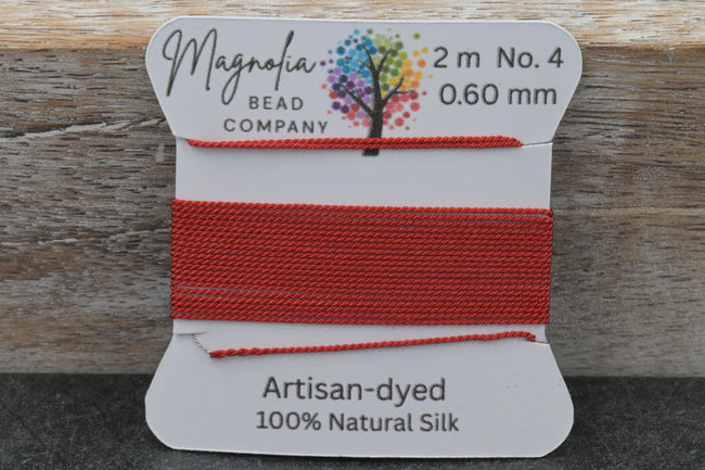 Oxblood Red Hand‑Dyed Griffin Silk Cord – Thread for Knotting, Jewelry Making, Pendant Stringing Main Image