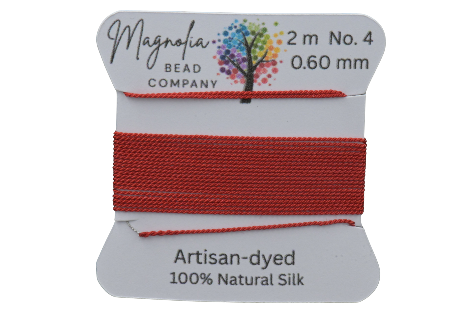 Oxblood Red Hand‑Dyed Griffin Silk Cord – Thread for Knotting, Jewelry Making, Pendant Stringing