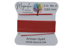Oxblood Red Hand‑Dyed Griffin Silk Cord – Thread for Knotting, Jewelry Making, Pendant Stringing