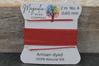 Oxblood Red Hand‑Dyed Griffin Silk Cord – Thread for Knotting, Jewelry Making, Pendant Stringing