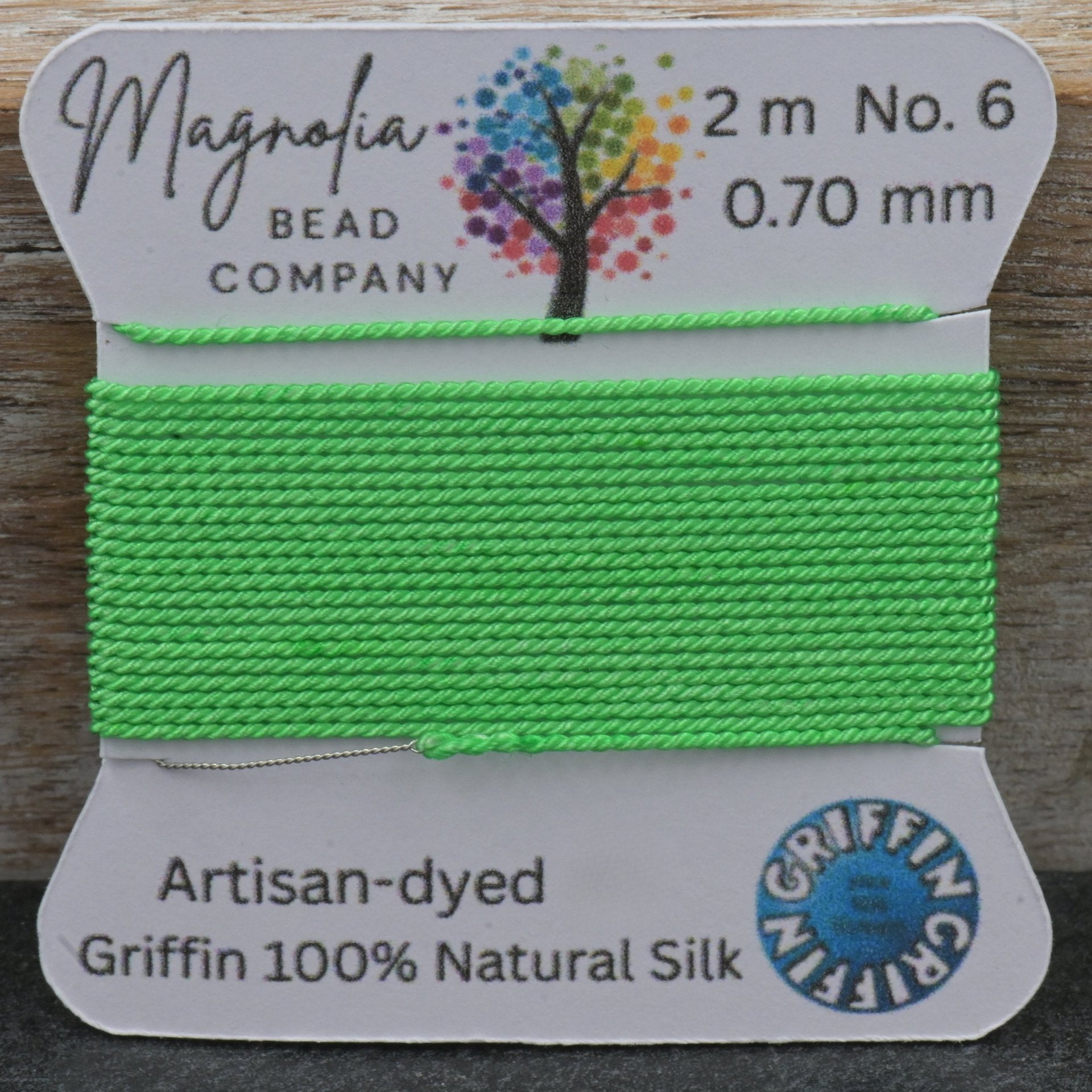 Spring Grass Green Griffin Silk Cord – Hand‑Dyed Thread for Knotting & Jewelry Making