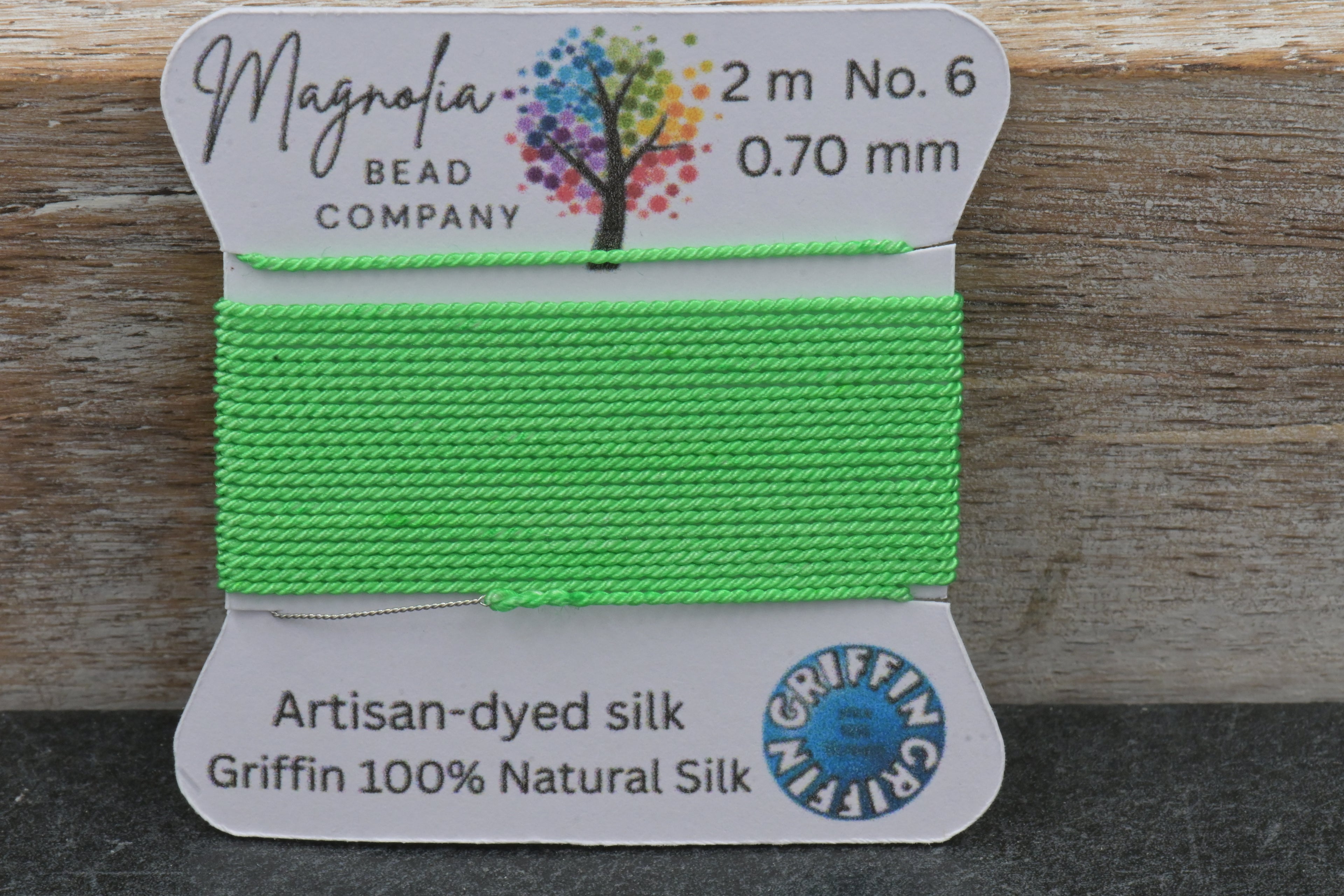 Spring Grass Green Griffin Silk Cord – Hand‑Dyed Thread for Knotting & Jewelry Making