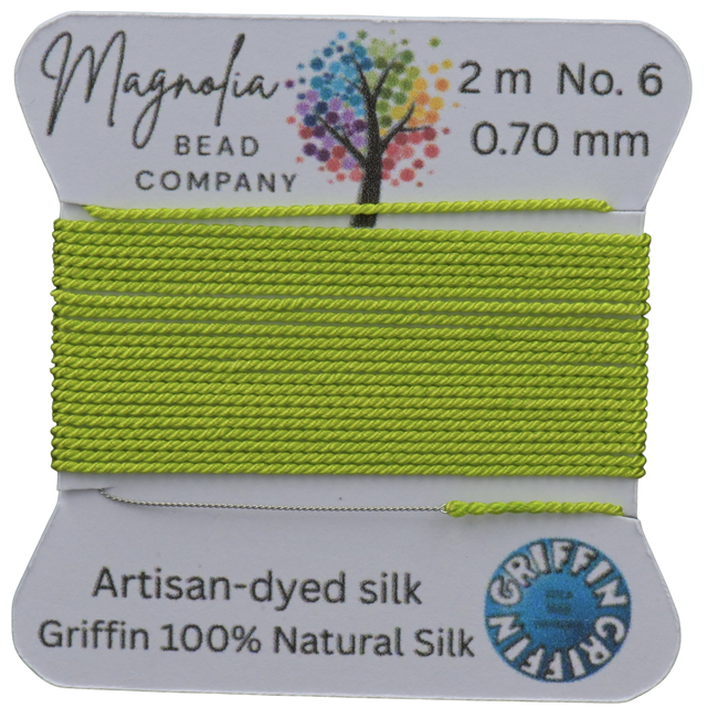 Olive Leaf Griffin Silk Cord – Hand‑Dyed Thread for Knotting, Jewelry Making, Pendant Stringing Main Image