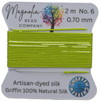 Olive Leaf Griffin Silk Cord – Hand‑Dyed Thread for Knotting, Jewelry Making, Pendant Stringing