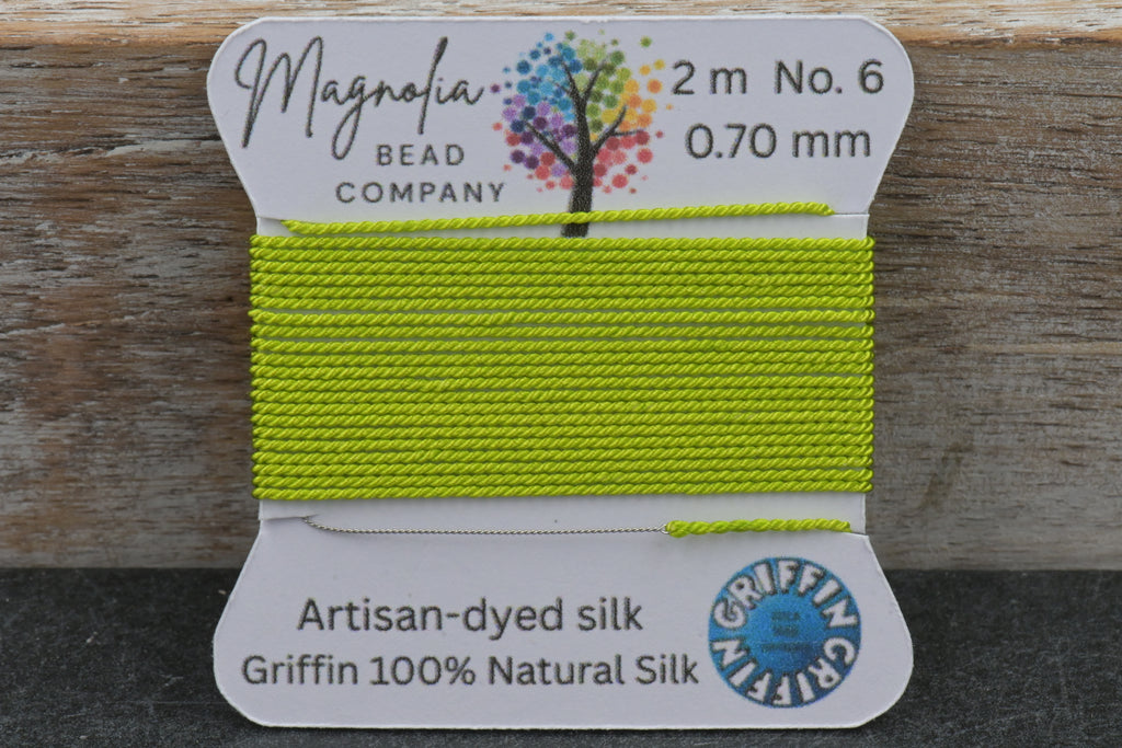 Olive Leaf Griffin Silk Cord – Hand‑Dyed Thread for Knotting, Jewelry Making, Pendant Stringing
