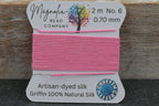 Pink Petal Griffin Silk Cord – Hand‑Dyed Thread for Knotting, Jewelry Making, Pendant Stringing