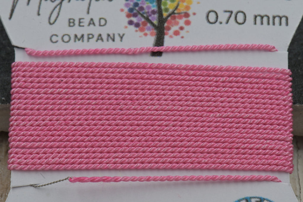 Pink Petal Griffin Silk Cord – Hand‑Dyed Thread for Knotting, Jewelry Making, Pendant Stringing