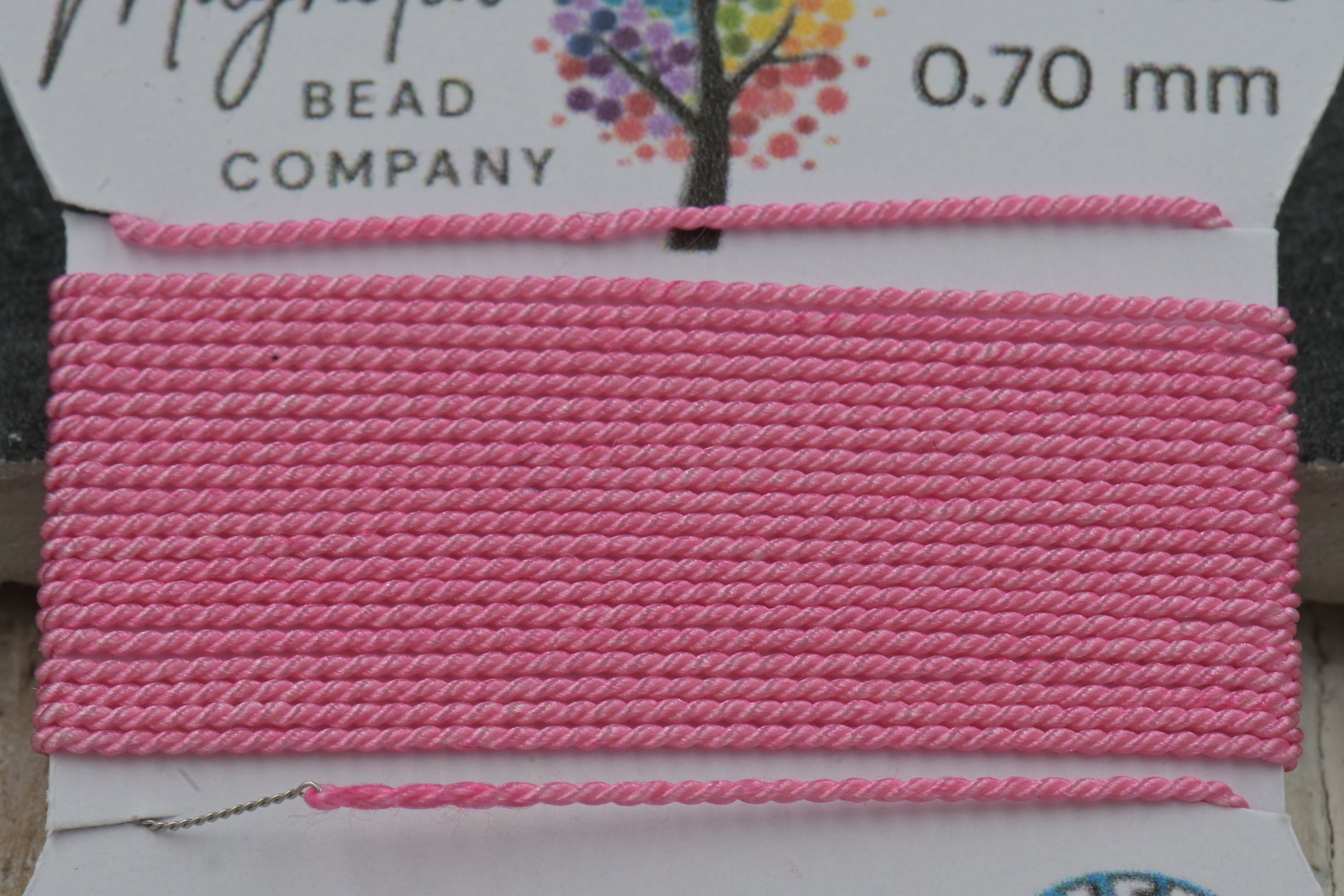 Pink Petal Griffin Silk Cord – Hand‑Dyed Thread for Knotting, Jewelry Making, Pendant Stringing