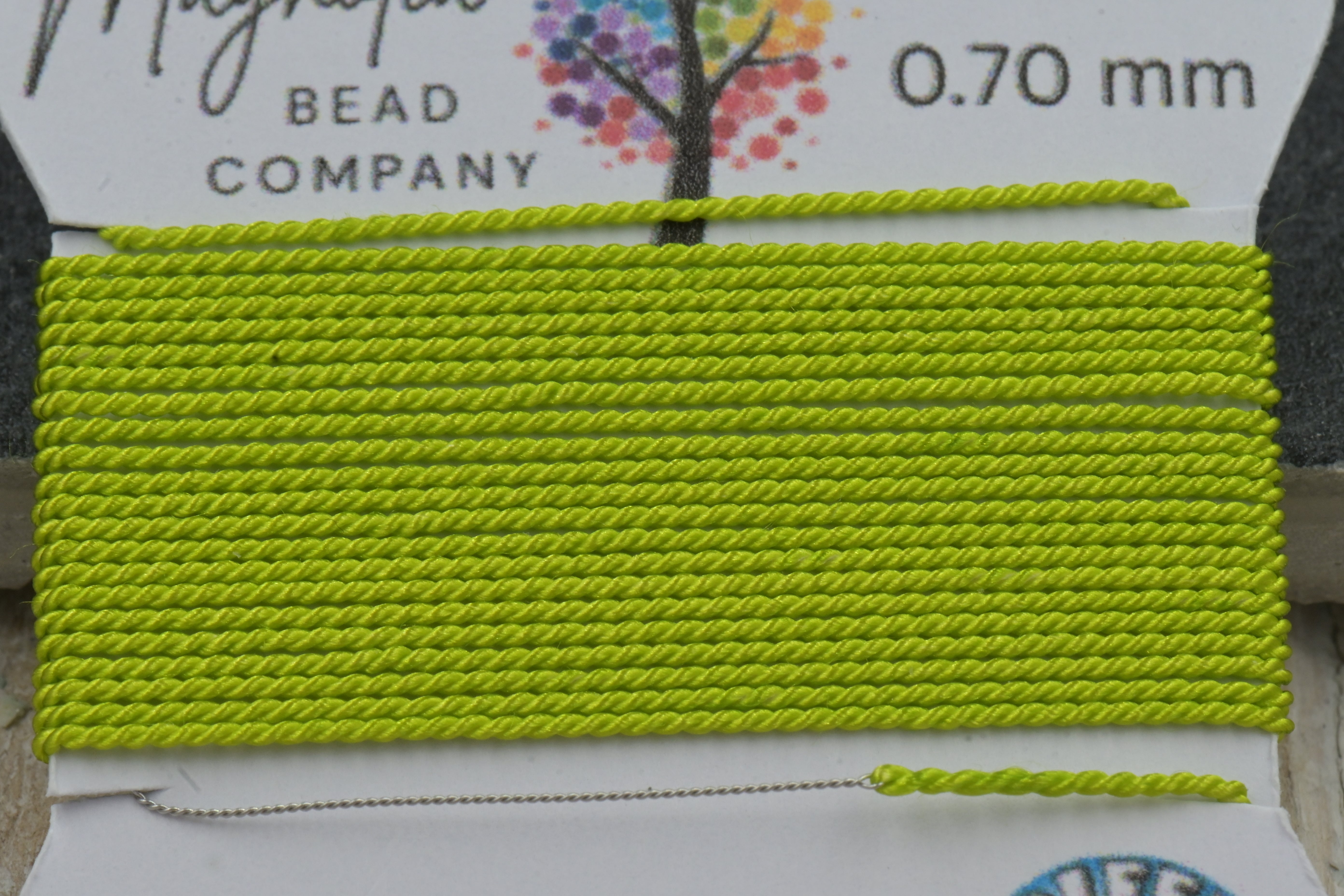 Olive Leaf Griffin Silk Cord – Hand‑Dyed Thread for Knotting, Jewelry Making, Pendant Stringing