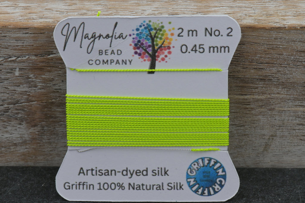NEON COLLECTION Griffin Silk Cord – UV Light, Hand-Dyed Thread for Knotting, Jewelry Making, Pendant Stringing