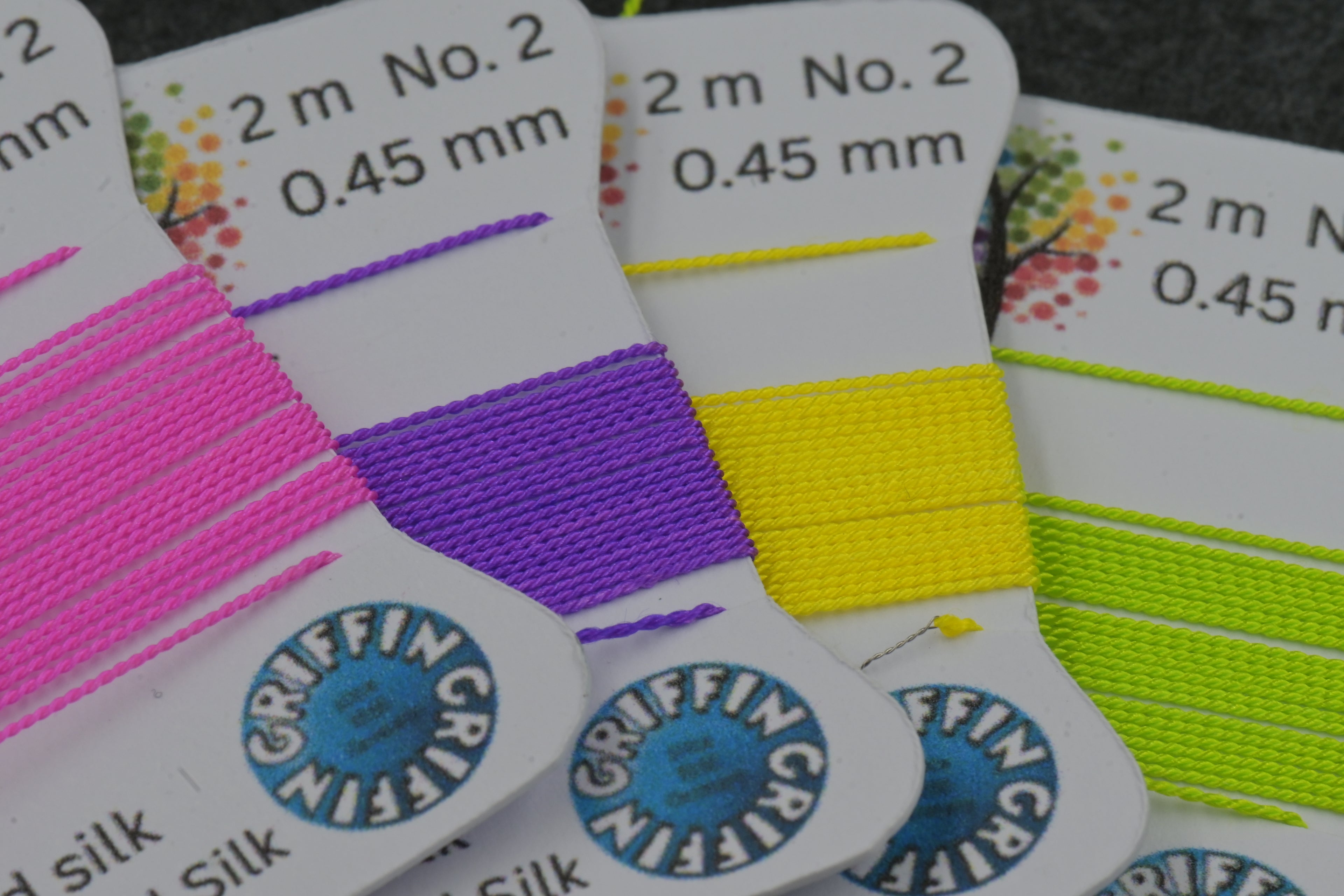 NEON COLLECTION Griffin Silk Cord – UV Light, Hand-Dyed Thread for Knotting, Jewelry Making, Pendant Stringing