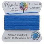 Azure Blue Griffin Silk Cord – Hand-Dyed Thread for Knotting, Jewelry Making, Pendant Stringing