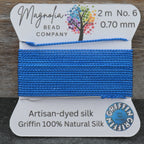 Azure Blue Griffin Silk Cord – Hand-Dyed Thread for Knotting, Jewelry Making, Pendant Stringing