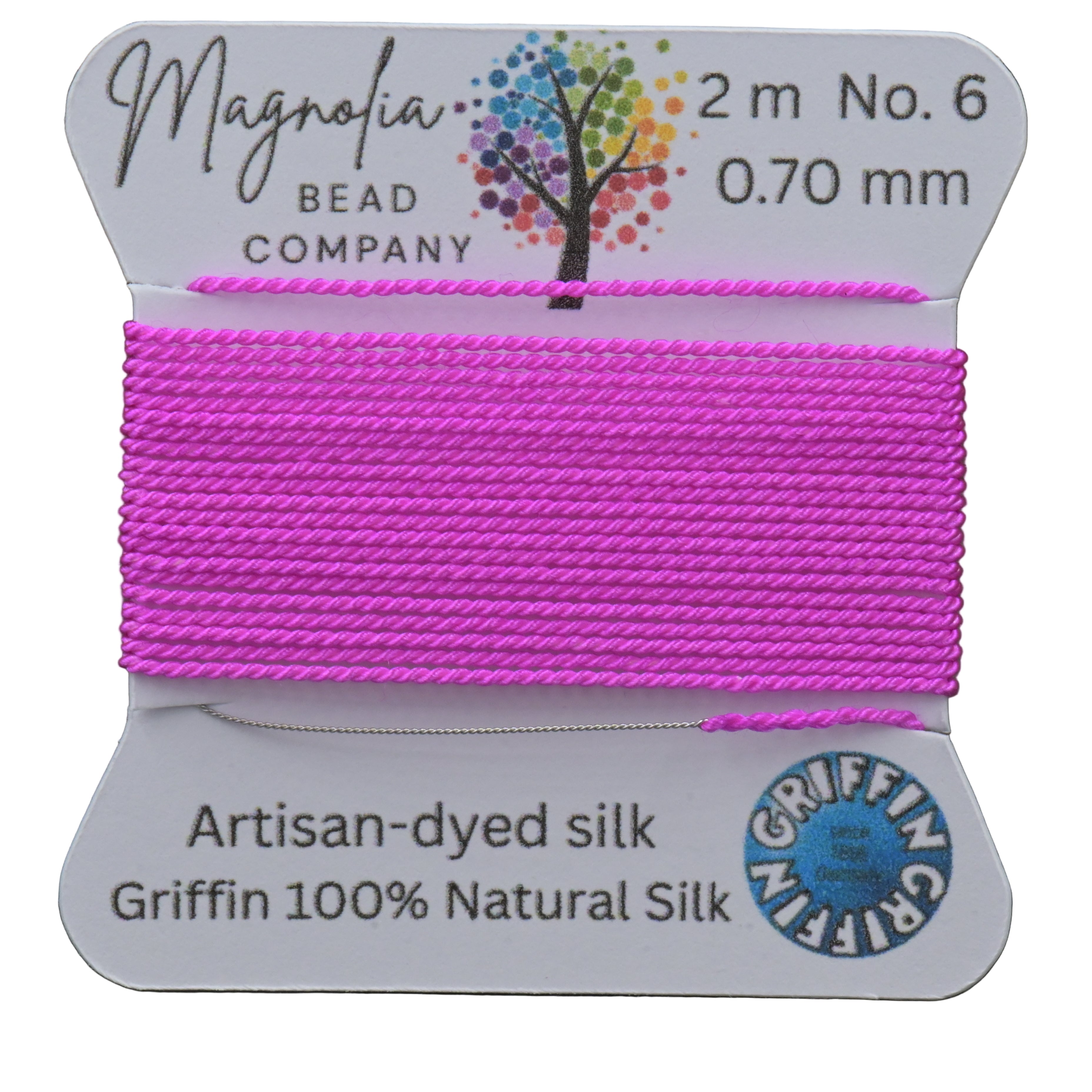 Hot Pink Griffin Silk Cord – Hand-Dyed Thread for Knotting, Jewelry Making, Pendant Stringing