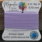Frosted Petal Griffin Silk Cord – Hand-Dyed Thread for Knotting, Jewelry Making, Pendant Stringing