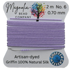 Frosted Petal Griffin Silk Cord – Hand-Dyed Thread for Knotting, Jewelry Making, Pendant Stringing