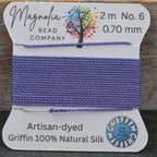 Twilight Periwinkle Griffin Silk Cord – Hand-Dyed Thread for Knotting, Jewelry Making, Pendant Stringing