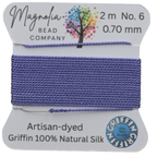 Twilight Periwinkle Griffin Silk Cord – Hand-Dyed Thread for Knotting, Jewelry Making, Pendant Stringing