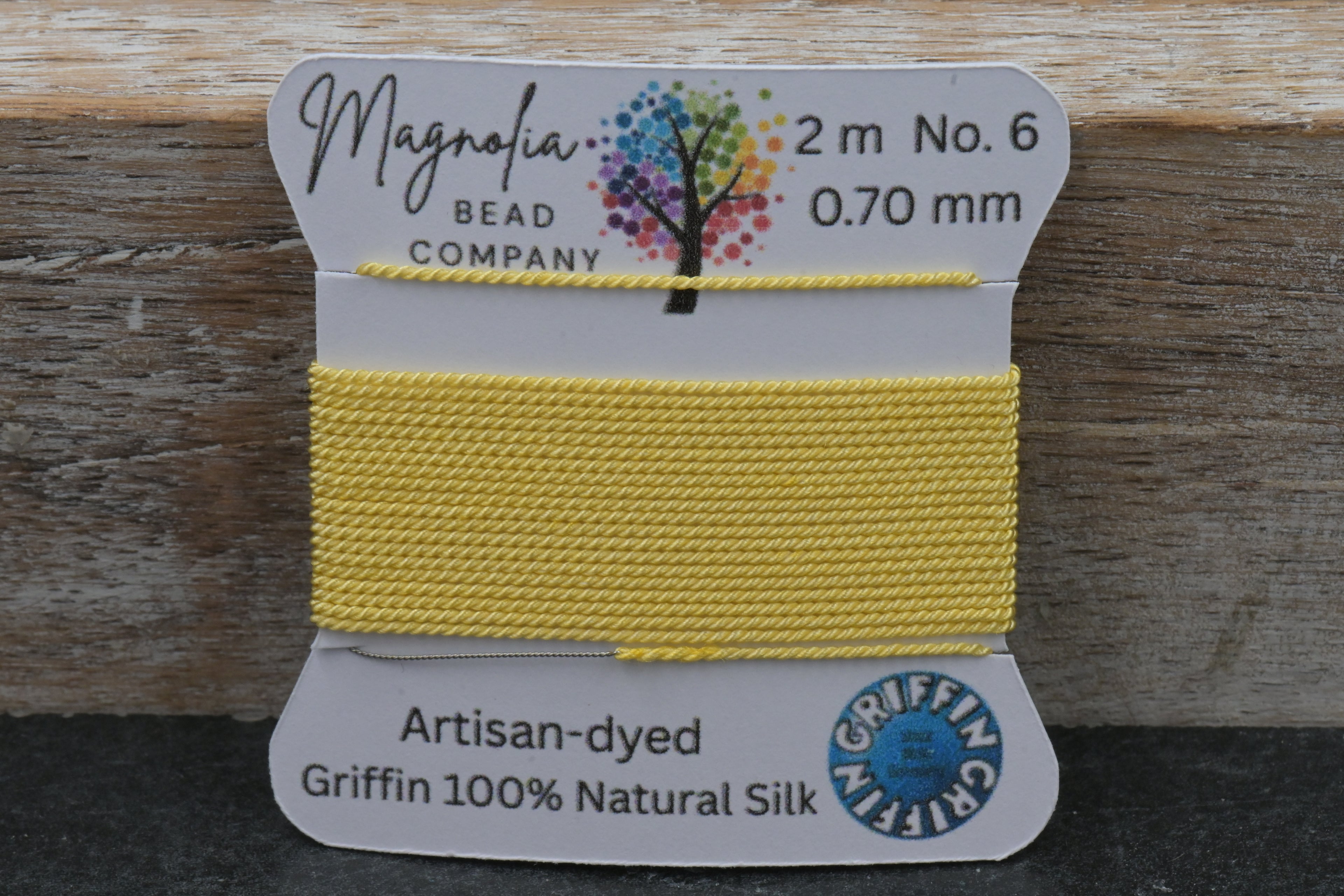 Sunlit Yellow Silk Griffin Silk Cord – Hand-Dyed Thread for Knotting, Jewelry Making, Pendant Stringing