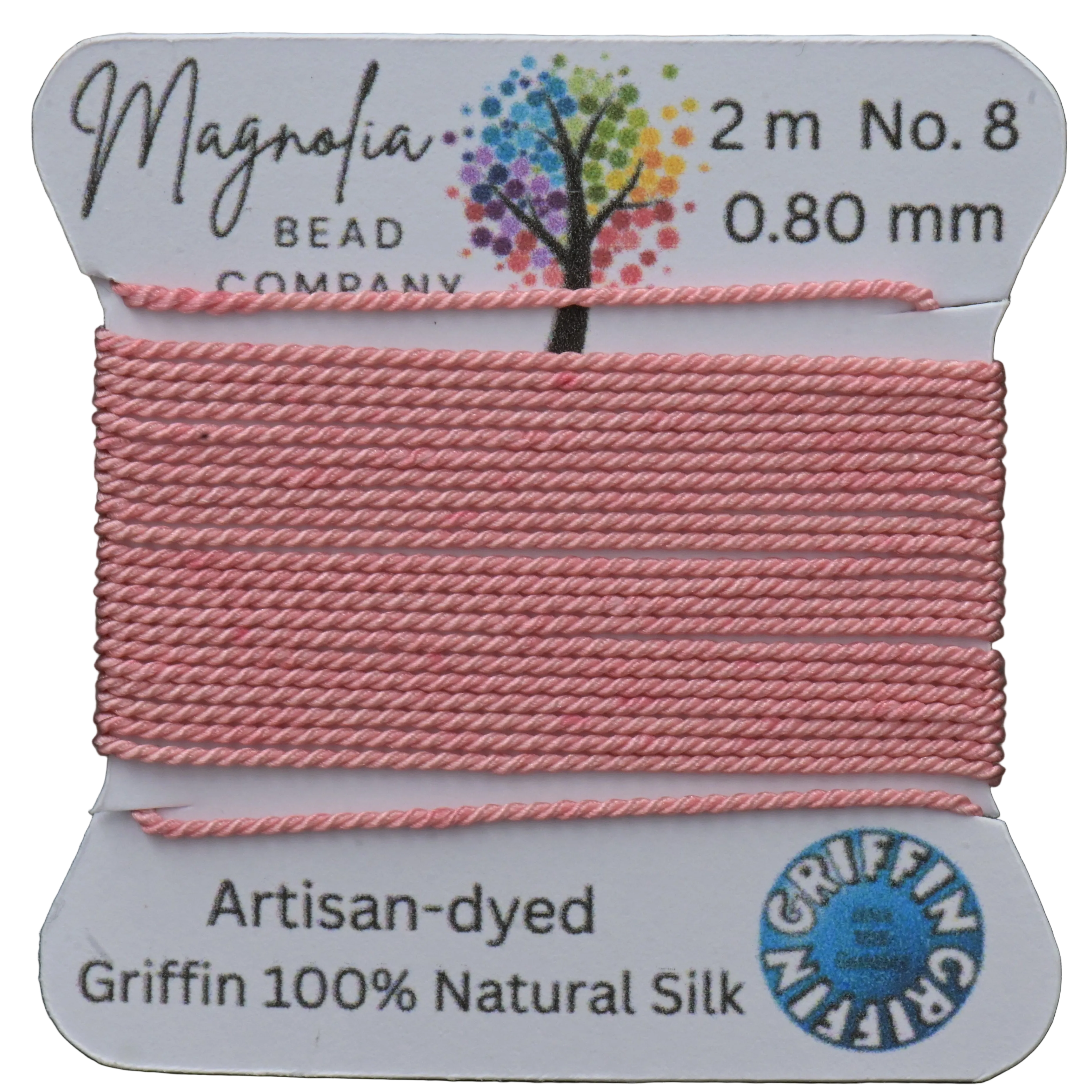 Pink Salt GRIFFIN Silk Cord – Hand‑Dyed Thread for Knotting, Jewelry Making, Pendant Stringing