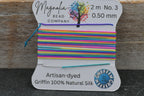 Griffin Silk Cord Rainbow – Hand-Dyed Gradient Thread for Knotting, Jewelry Making, Pendant Stringing