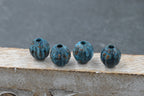 Rainworn Copper — Real Patina Fluted Metal Beads in 6mm, 8mm, 9.5mm