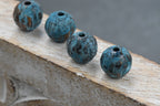 Rainworn Copper — Real Patina Fluted Metal Beads in 6mm, 8mm, 9.5mm