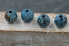 Rainworn Copper — Real Patina Fluted Metal Beads in 6mm, 8mm, 9.5mm