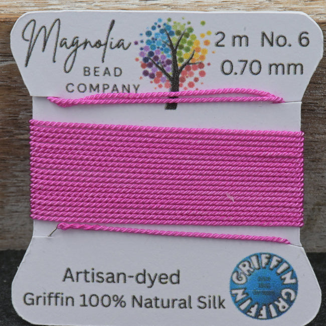 Dragon Fruit Pink GRIFFIN Silk Cord – Hand‑Dyed Thread for Knotting, Jewelry Making, Pendant Stringing Main Image