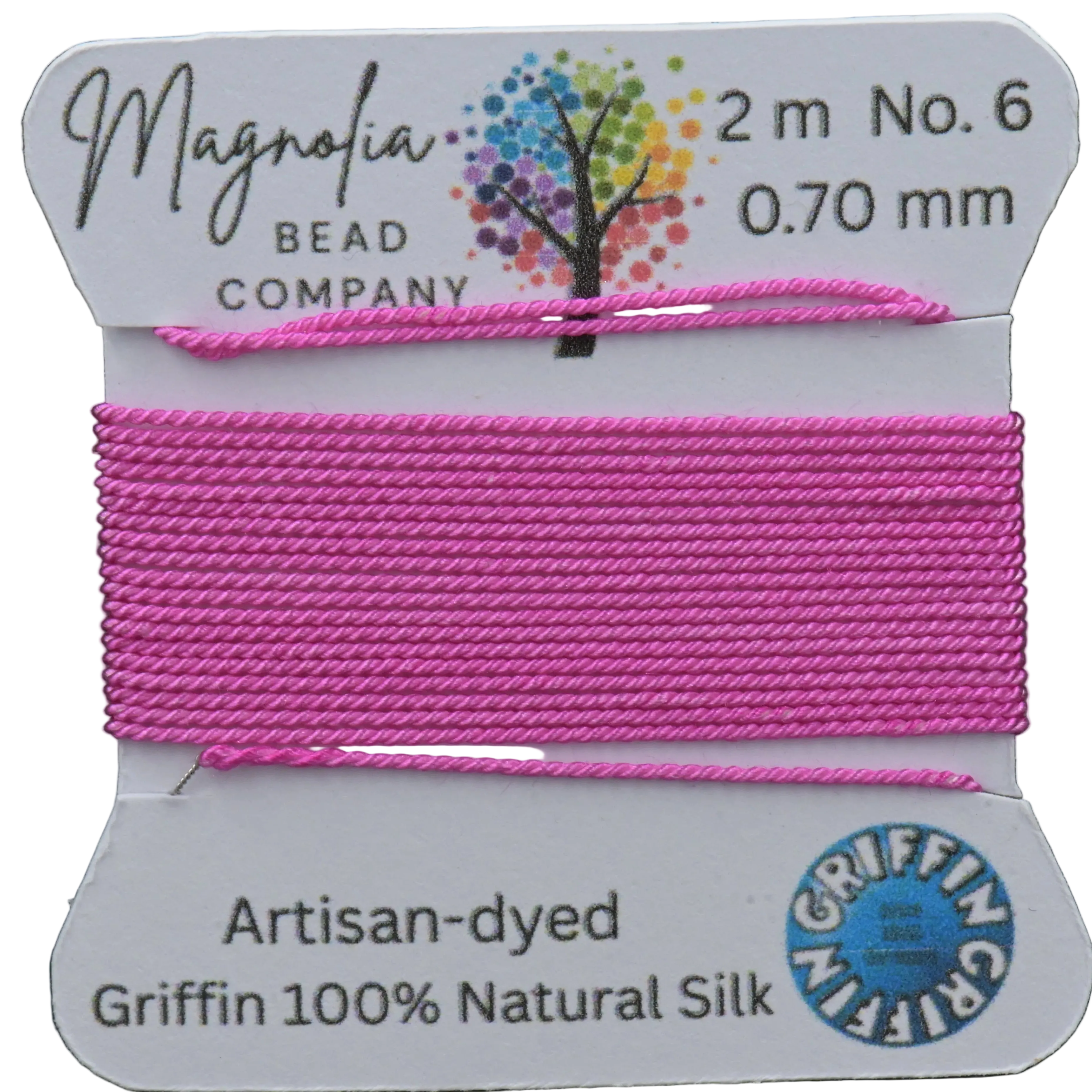 Dragon Fruit Pink GRIFFIN Silk Cord – Hand‑Dyed Thread for Knotting, Jewelry Making, Pendant Stringing