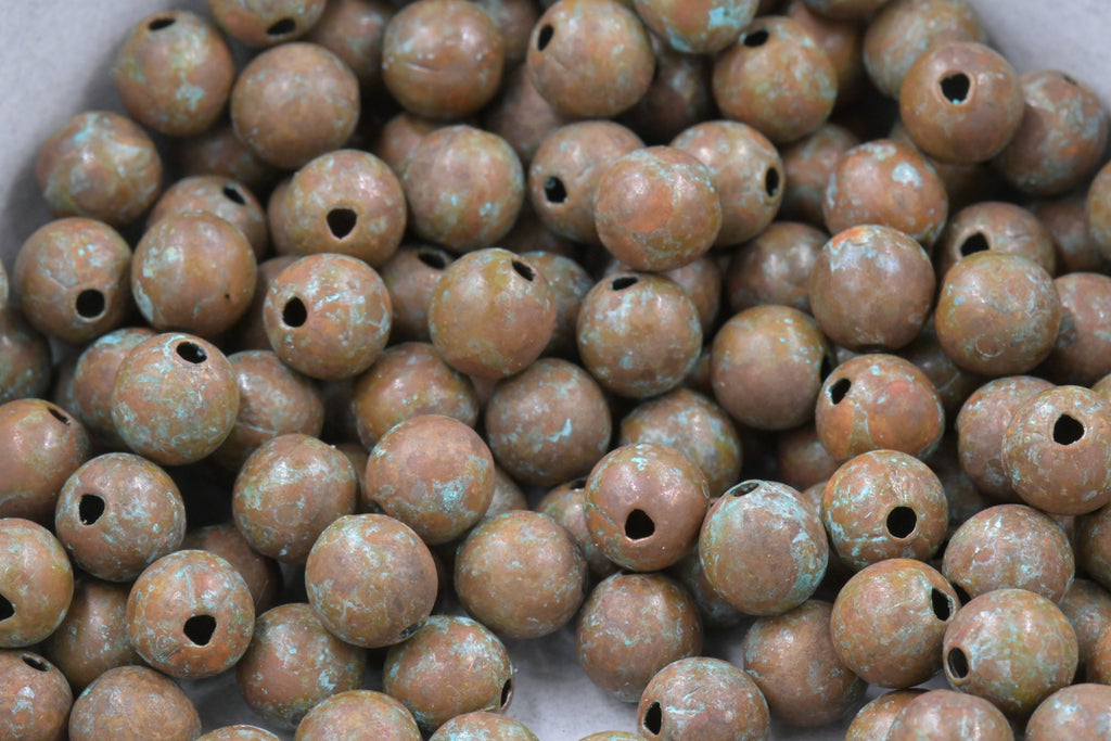 Desert Mist Patina Copper Beads – 6mm or 8mm