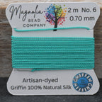 Bahama Green – Hand-Dyed GRIFFIN Silk Cord for Knotting, Jewelry Making, Pendant Stringing