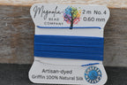 Azure Blue Griffin Silk Cord – Hand-Dyed Thread for Knotting, Jewelry Making, Pendant Stringing