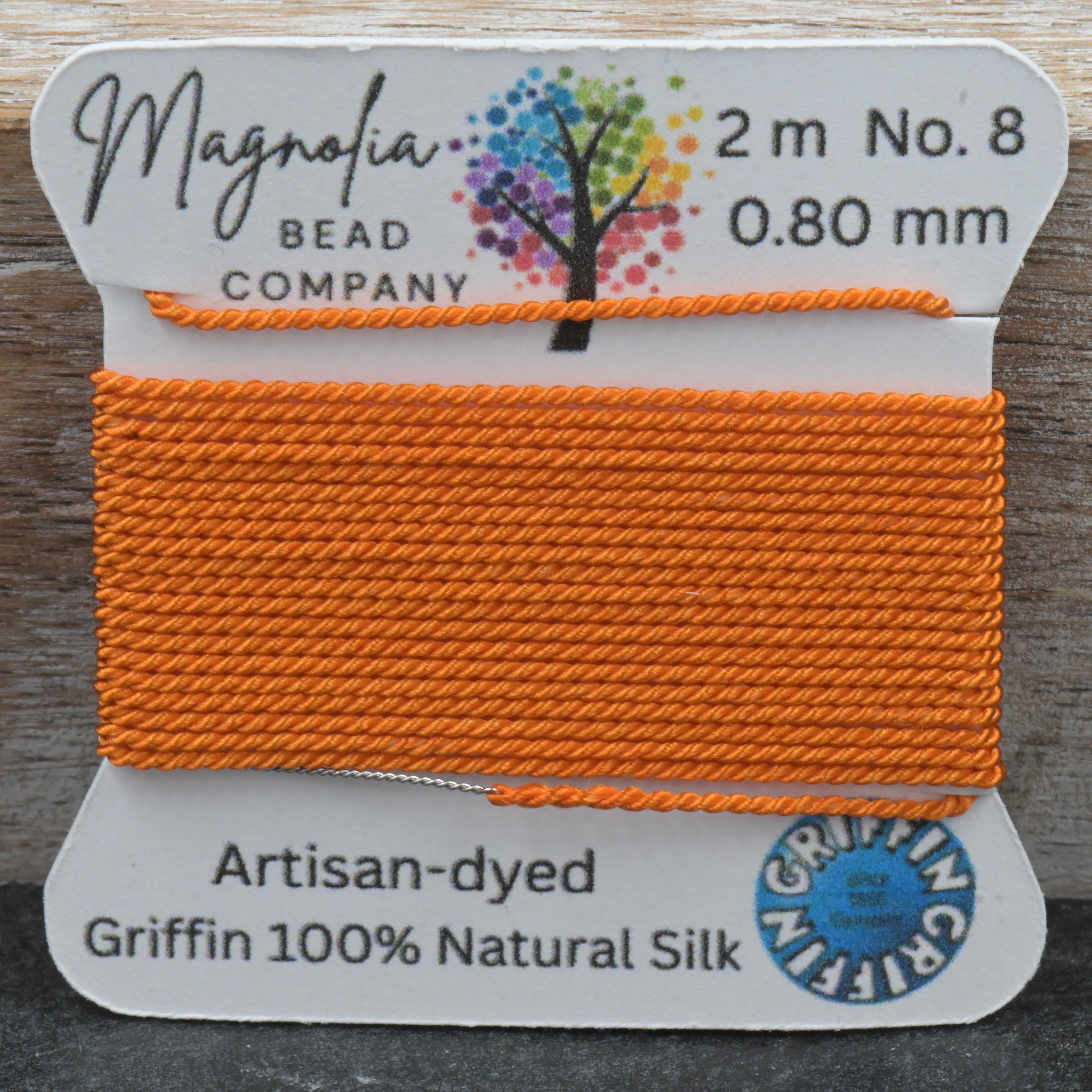 Spiced Clay Hand‑Dyed Griffin Silk Cord – Thread for Knotting, Jewelry Making, Pendant Stringing