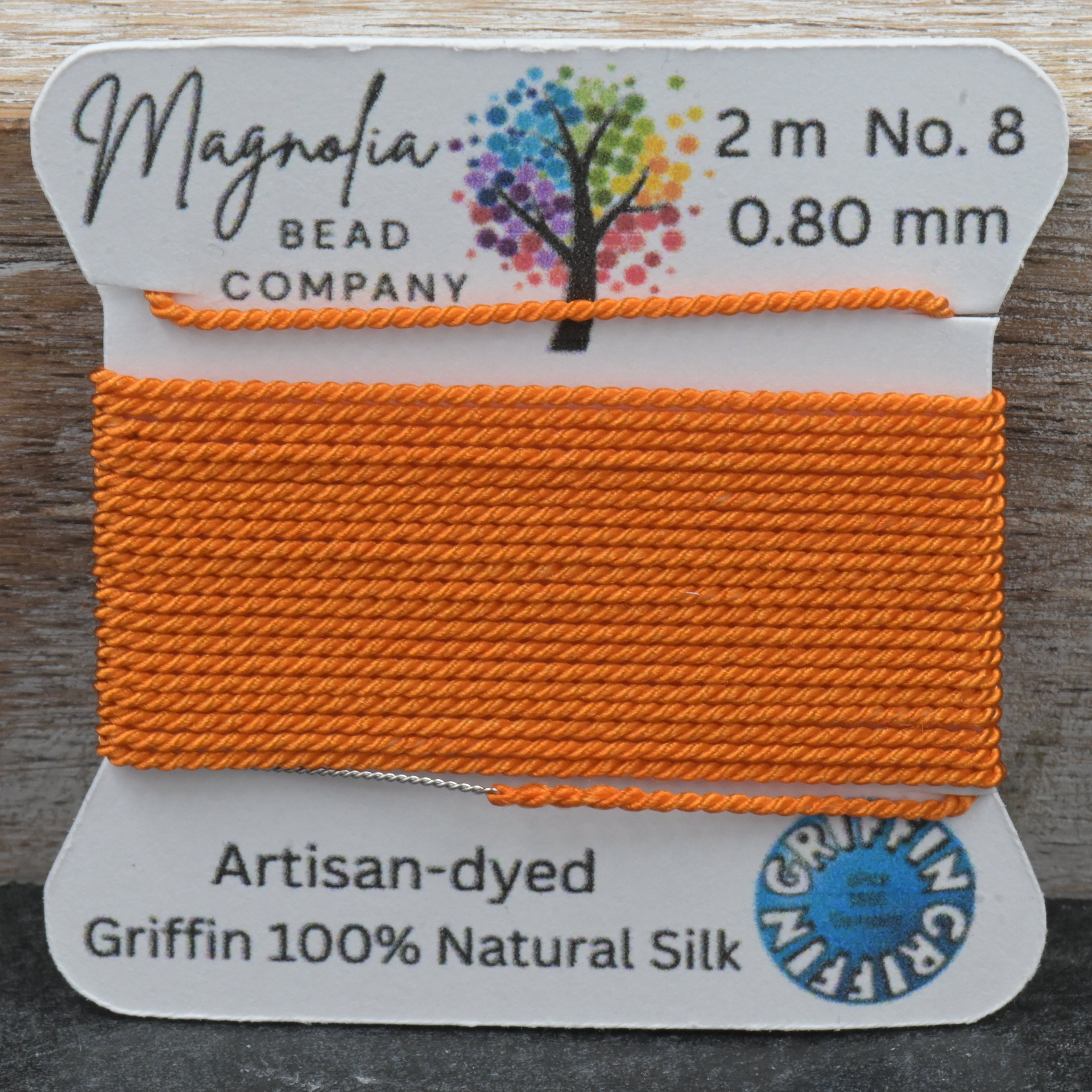 Spiced Clay Hand‑Dyed Griffin Silk Cord – Thread for Knotting, Jewelry Making, Pendant Stringing
