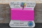 Fluorescent Fuchsia Griffin Silk Cord – Hand-Dyed Thread for Knotting, Jewelry Making, Pendant Stringing