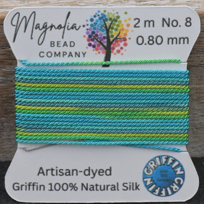 Lagoon Mist – Hand-Dyed GRIFFIN Silk Cord for Knotting, Jewelry Making, Pendant Stringing Hover Image