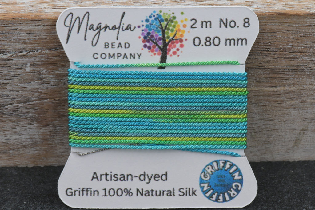 Lagoon Mist – Hand-Dyed GRIFFIN Silk Cord for Knotting, Jewelry Making, Pendant Stringing