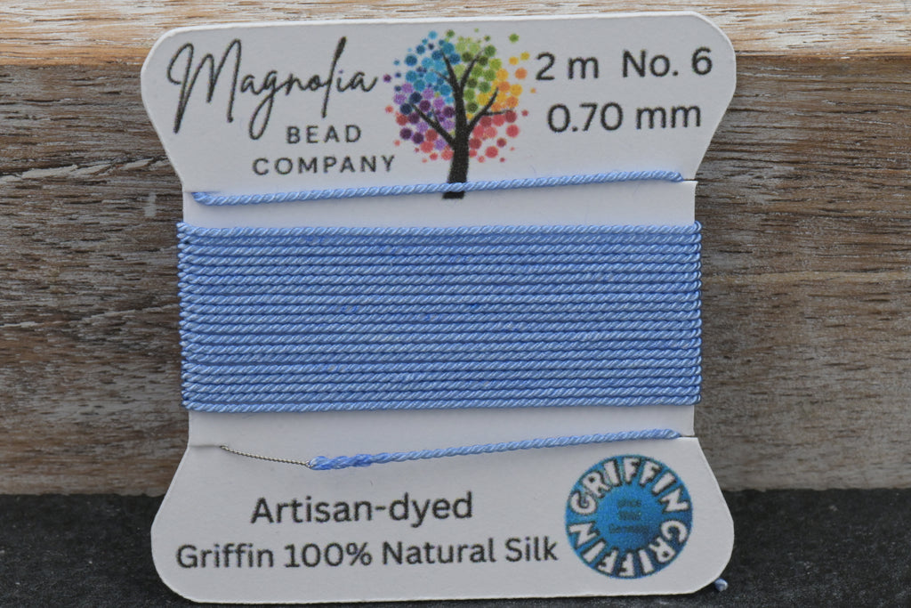 Dusty Periwinkle Blue – Hand-Dyed Griffin Silk Cord for Knotting, Jewelry Making, Pendant Stringing