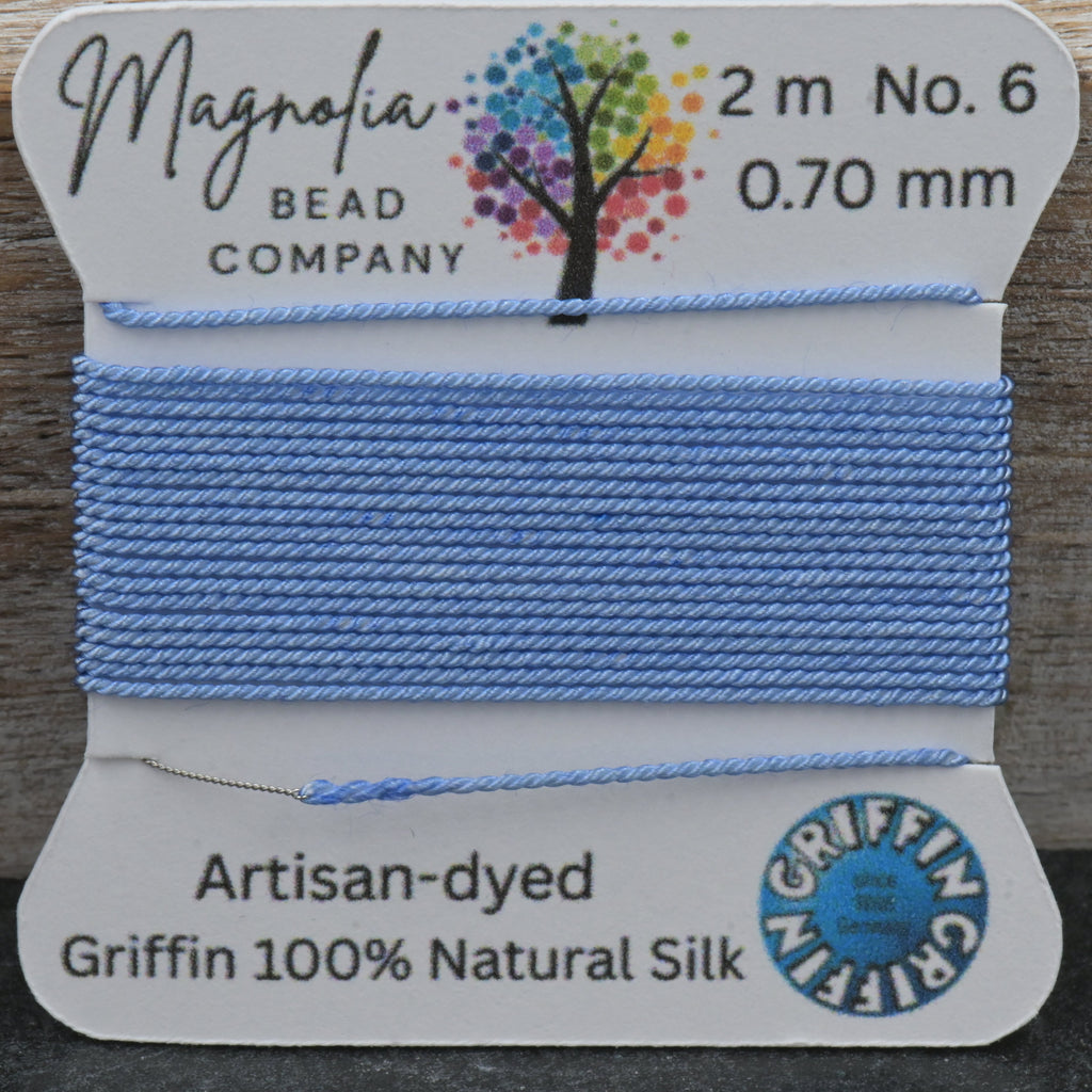 Dusty Periwinkle Blue – Hand-Dyed Griffin Silk Cord for Knotting, Jewelry Making, Pendant Stringing